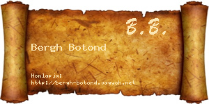 Bergh Botond névjegykártya